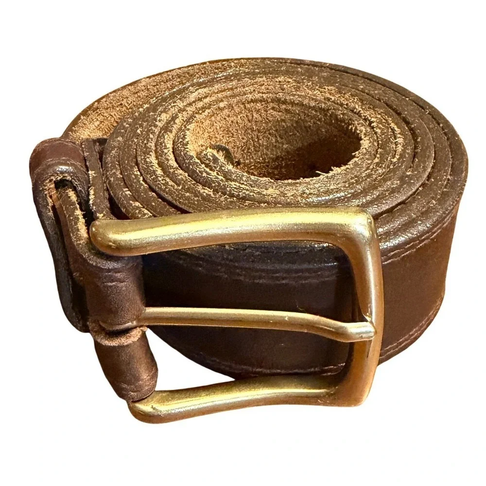 Red Wing Brown Leather Belt‎ Brass Buckle USA Made Heritage Workwear Size 46